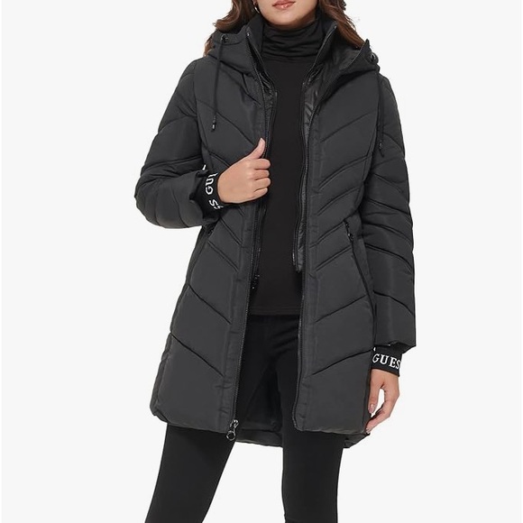 HP! Guess Mid Weight Quilted Puffer Jacket - Picture 2 of 9